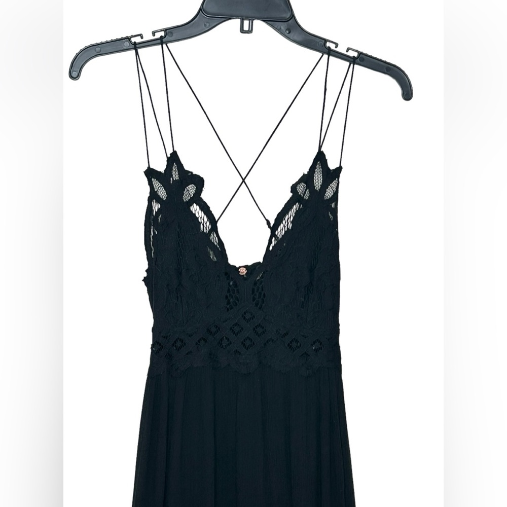 Free People FP One Adella Maxi Slip Dress in Black, Size S - Picture 2 of 10